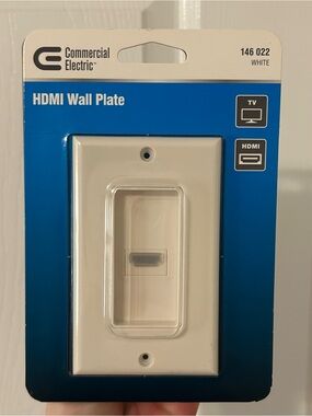 NEW Commercial Electric HDMI White Wall Plate 146 022
